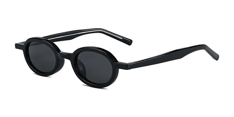 P9192 Retro Small Oval Frame TR90 Polarized Sunglasses with Acetate Temple