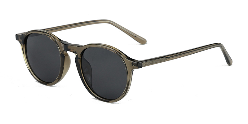 P9190 Round TR90 Polarized Sunglasses with Acetate Temple
