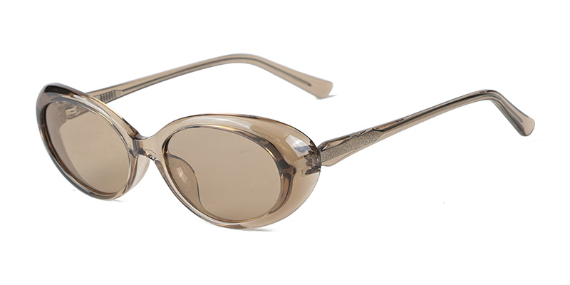 P9199 Stylish Round Cat-Eye Curved Frame TR90 Polarized Sunglasses with Acetate Temple