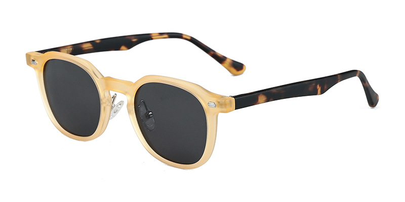 P9191 Square TR90 Acetate Temple Polarized Sunglasses with Wine Glass Design