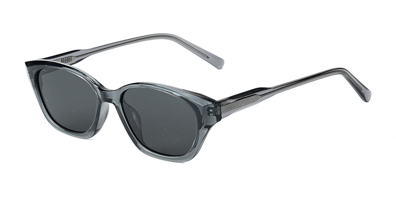 P9196 Square Cat-Eye Small Frame TR90 Polarized Sunglasses with Acetate Temple