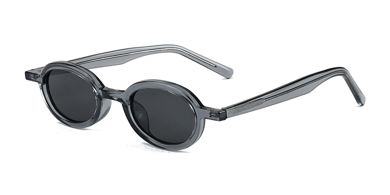 P9192 Retro Small Oval Frame TR90 Polarized Sunglasses with Acetate Temple