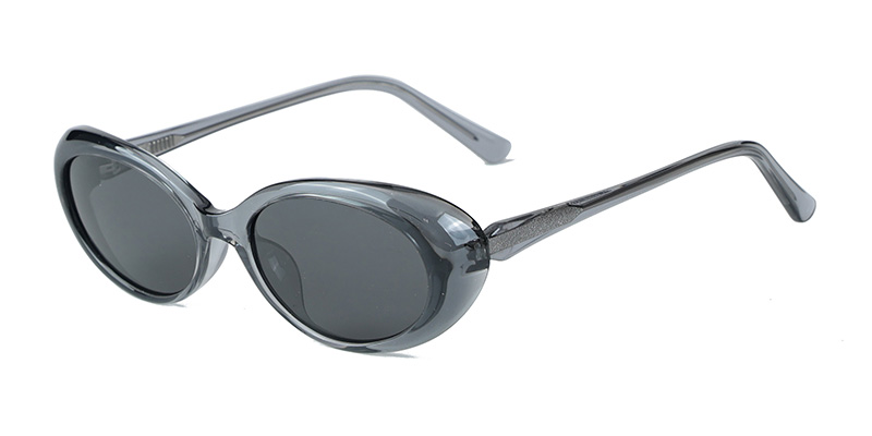 P9199 Stylish Round Cat-Eye Curved Frame TR90 Polarized Sunglasses with Acetate Temple