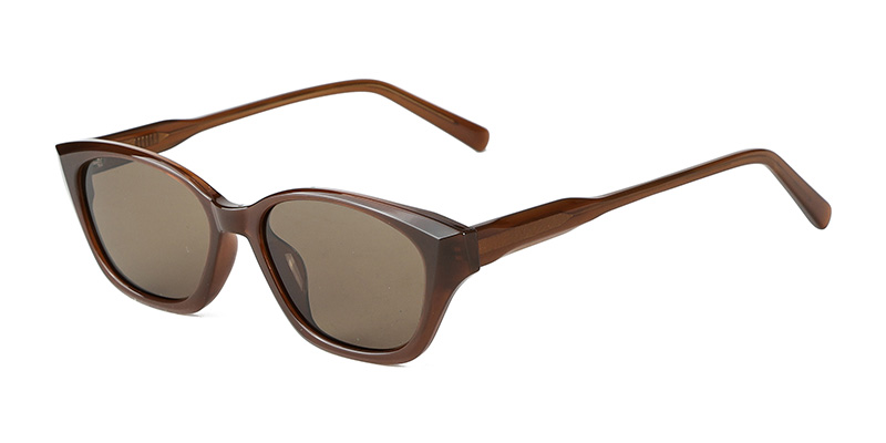 P9196 Square Cat-Eye Small Frame TR90 Polarized Sunglasses with Acetate Temple