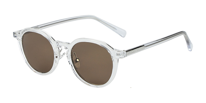 P9186 Round TR90 Acetate Temple Polarized Sunglasses with Wine Glass Design