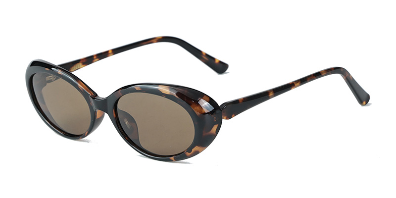 P9199 Stylish Round Cat-Eye Curved Frame TR90 Polarized Sunglasses with Acetate Temple