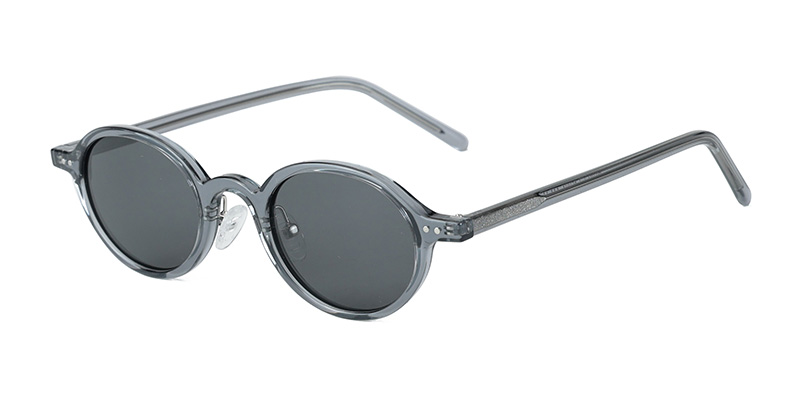 P9197 Small Oval Frame TR90 Acetate Temple Polarized Sunglasses with Wine Glass Design