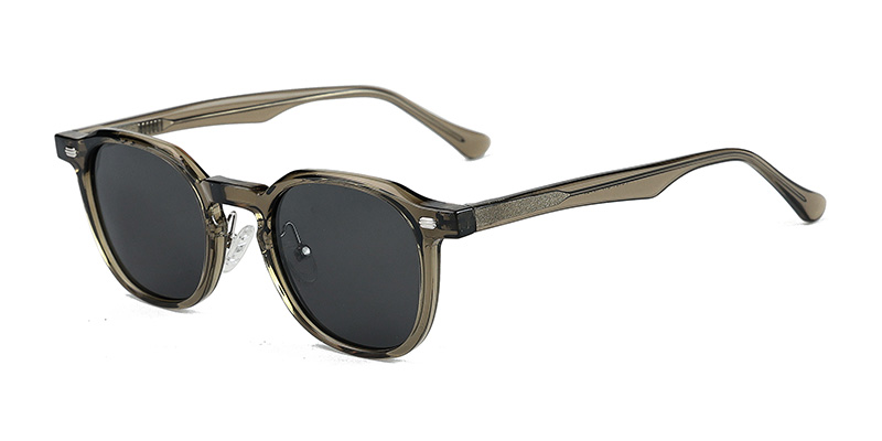 P9191 Square TR90 Acetate Temple Polarized Sunglasses with Wine Glass Design