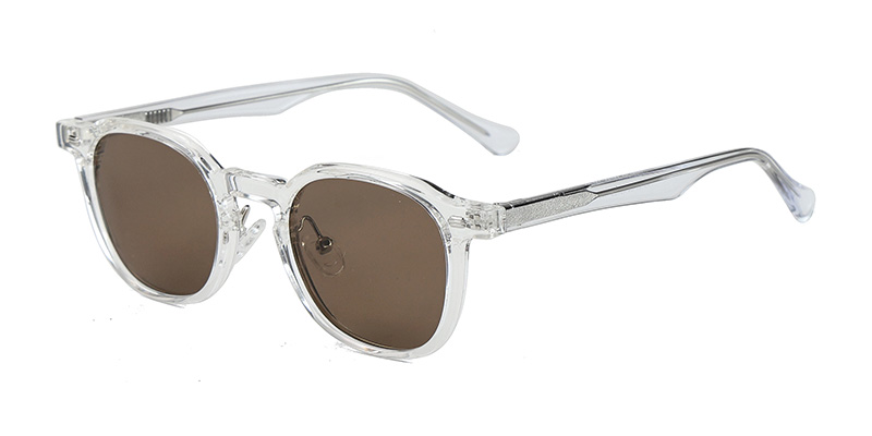 P9191 Square TR90 Acetate Temple Polarized Sunglasses with Wine Glass Design