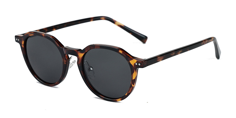 P9186 Round TR90 Acetate Temple Polarized Sunglasses with Wine Glass Design