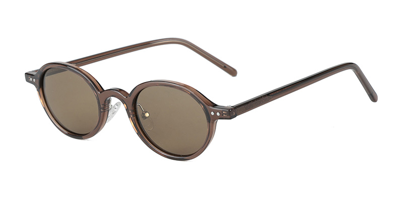 P9197 Small Oval Frame TR90 Acetate Temple Polarized Sunglasses with Wine Glass Design