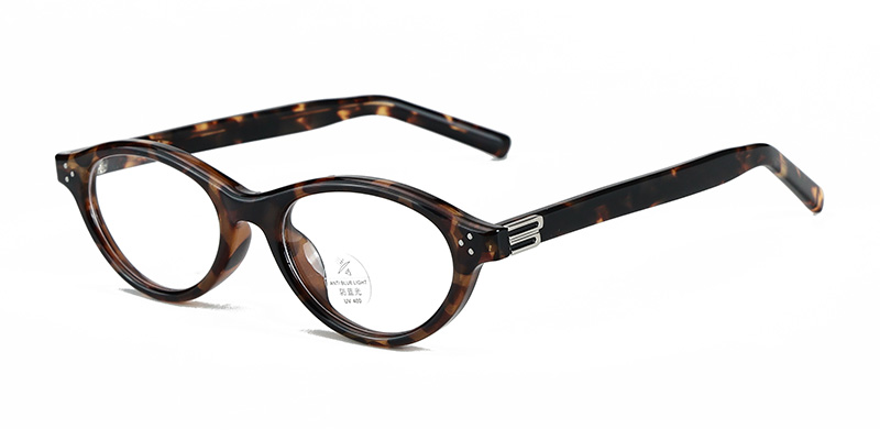 K9172 Small Cat-Eye Shaped Metal Accents TR90 Glasses with Acetate Temple