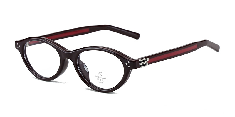 K9172 Small Cat-Eye Shaped Metal Accents TR90 Glasses with Acetate Temple