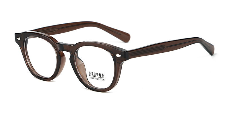 K9161 Retro Round Frame TR90 Glasses with Acetate Temple