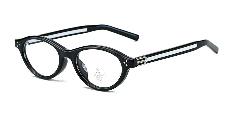 K9172 Small Cat-Eye Shaped Metal Accents TR90 Glasses with Acetate Temple