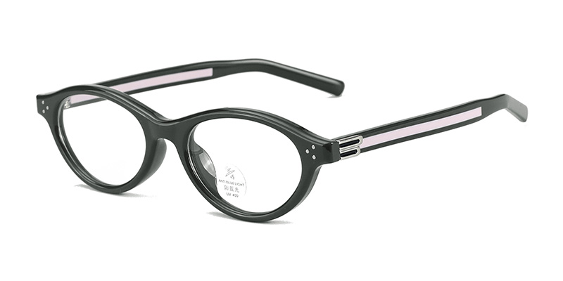 K9172 Small Cat-Eye Shaped Metal Accents TR90 Glasses with Acetate Temple
