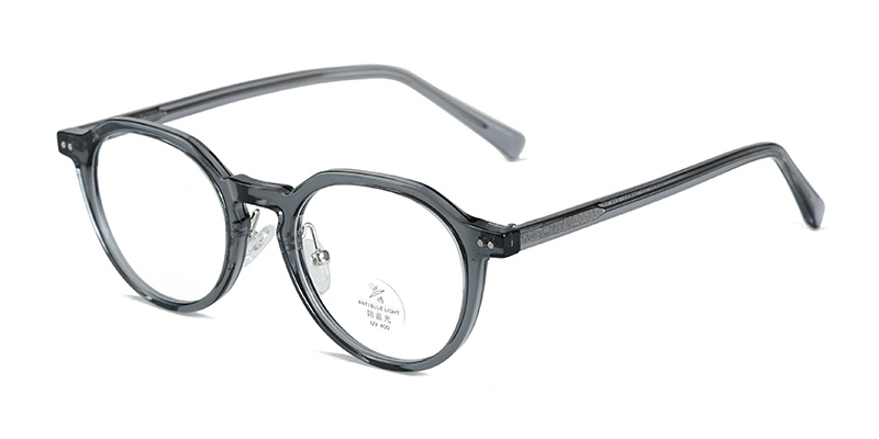 K9186 TR90 Oval Front Frame Anti-Blue Light Glasses with Acetate Temple