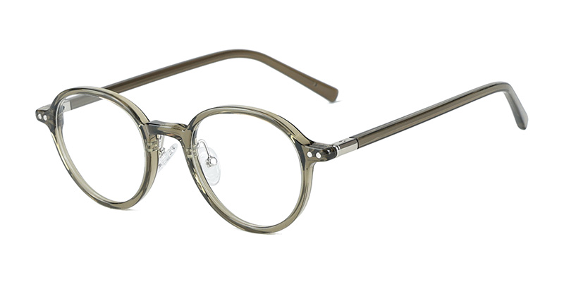 K9187 TR90 Oval-Shaped Front Frame U-Shaped Nose Pads Anti-Blue Light Glasses with Acetate Temple