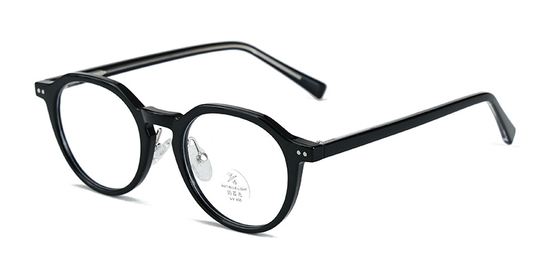K9186 TR90 Oval Front Frame Anti-Blue Light Glasses with Acetate Temple