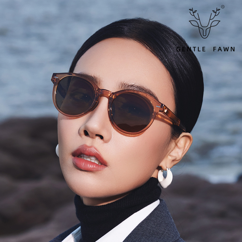 9995 Round Frame With Horizontal Stripes TR90 Folding Sunglasses