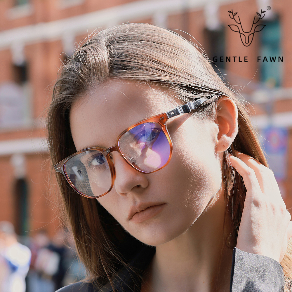 K9174 TR90 Large Frame Square Wavy Temples Optical Eyeglasses