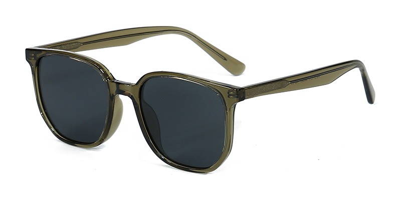 P9127 Simple Square-Frame Sunglasses TR90 Polarized Sunglasses With Acetate Temple