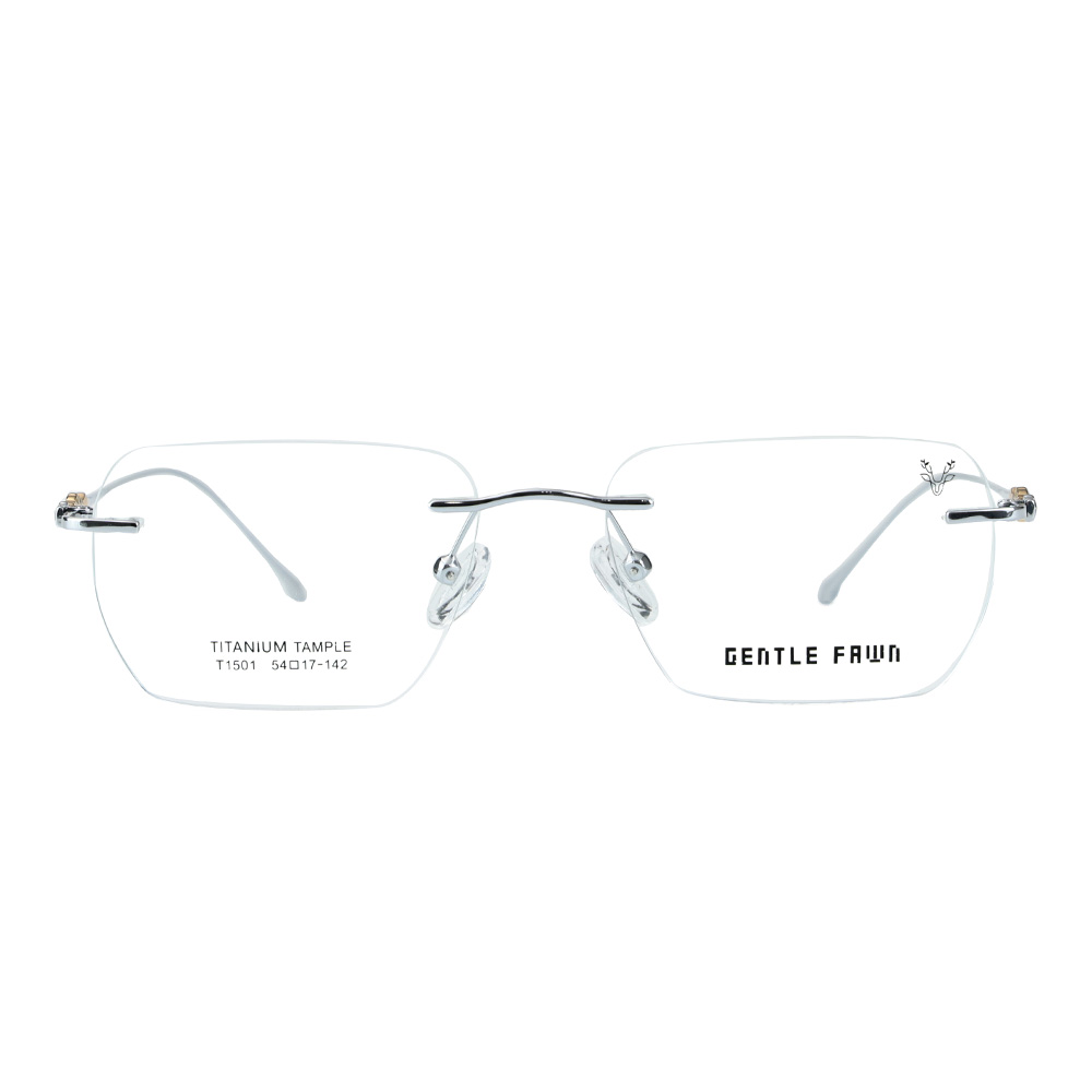 T1501 Rimless Frame Metal Bridge And Temples Half Titanium Eyeglasses