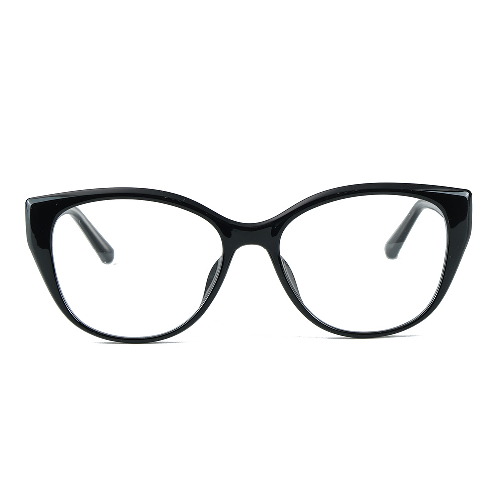 K9207 Large Frame Cat-Eye Style Simple Flattering Design TR90 Anti-Blue Light Glasses with Acetate Temple