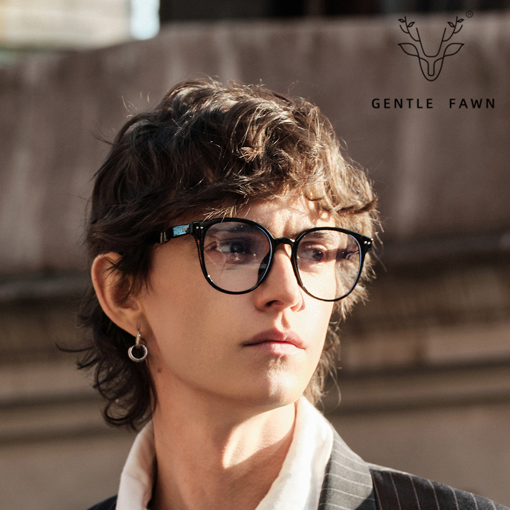 K9175 TR90 Large Framed Round Wavy Temples Optical Eyeglasses