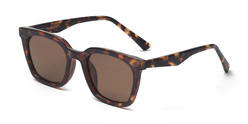 P9074 Square Retro Casual TR90 Polarized Sunglasses With Acetate Temple