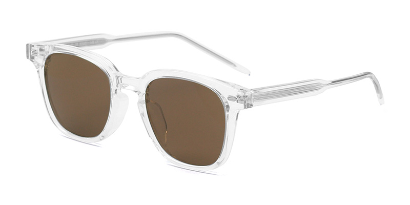 P9080 Stylish Decorative Square Mirror Frame TR90 Polarized Sunglasses With Acetate Temple