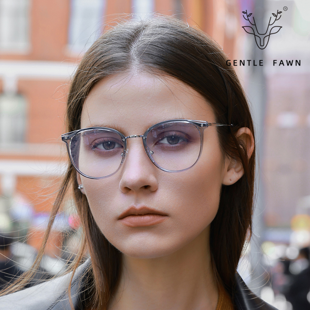 K9182 Gold-Plated Round Frame Fashionable Anti-Blue Light Optical Glasses