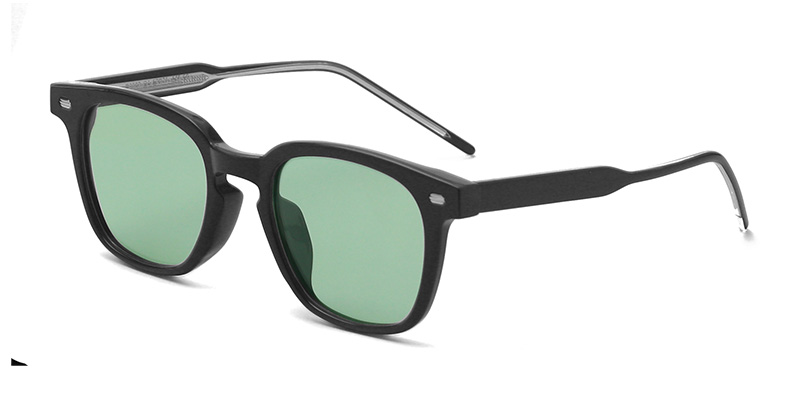 P9080 Stylish Decorative Square Mirror Frame TR90 Polarized Sunglasses With Acetate Temple