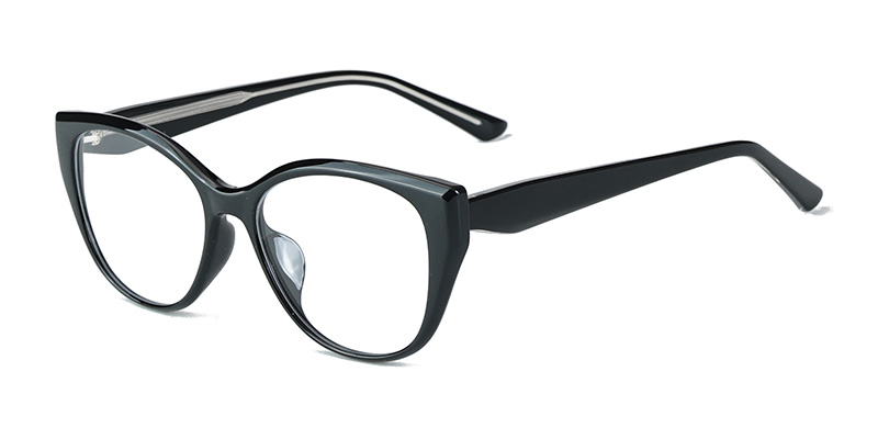 K9207 Large Frame Cat-Eye Style Simple Flattering Design TR90 Anti-Blue Light Glasses with Acetate Temple