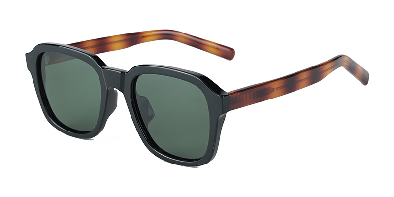 P9025 Large-Frame Square Retro TR90 Polarized Sunglasses With Acetate Temple