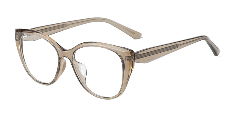 K9207 Large Frame Cat-Eye Style Simple Flattering Design TR90 Anti-Blue Light Glasses with Acetate Temple