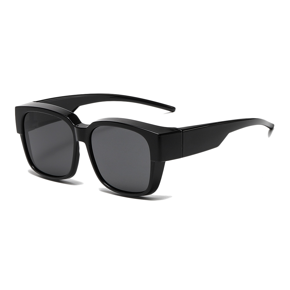 58237 Square-Shaped Lightweight Comfortable Texture Myopia TR90 Clip-On Sunglasses