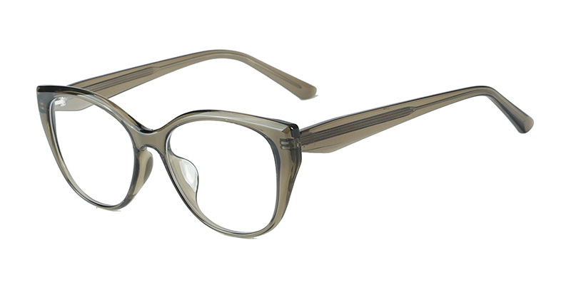 K9207 Large Frame Cat-Eye Style Simple Flattering Design TR90 Anti-Blue Light Glasses with Acetate Temple