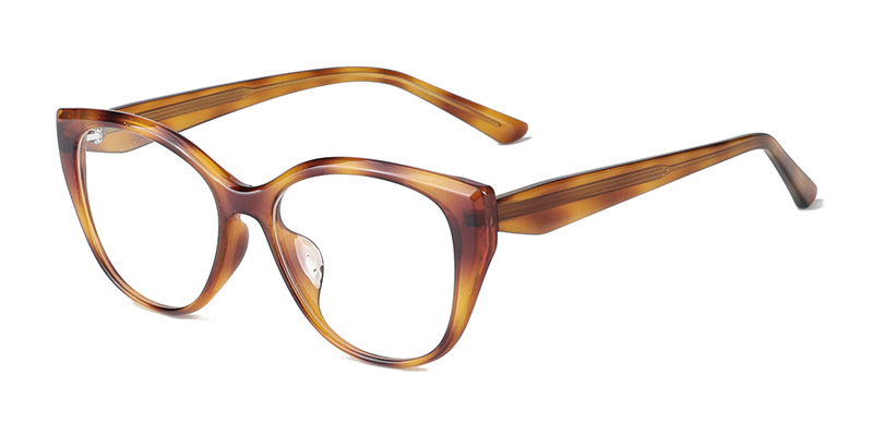 K9207 Large Frame Cat-Eye Style Simple Flattering Design TR90 Anti-Blue Light Glasses with Acetate Temple