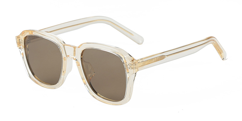 P9025 Large-Frame Square Retro TR90 Polarized Sunglasses With Acetate Temple