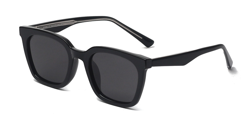 P9074 Square Retro Casual TR90 Polarized Sunglasses With Acetate Temple
