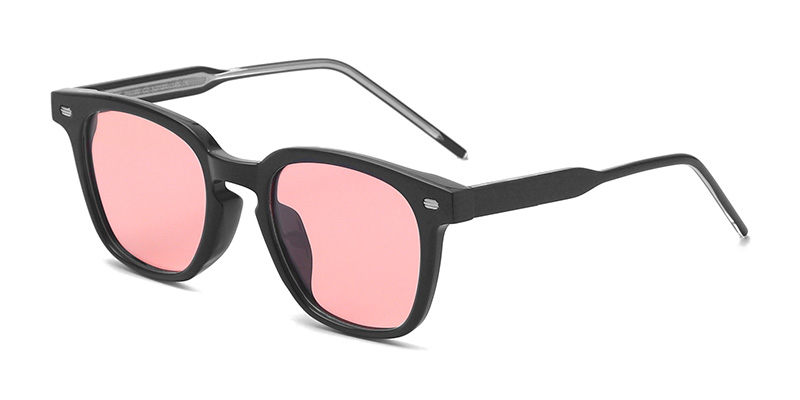 P9080 Stylish Decorative Square Mirror Frame TR90 Polarized Sunglasses With Acetate Temple