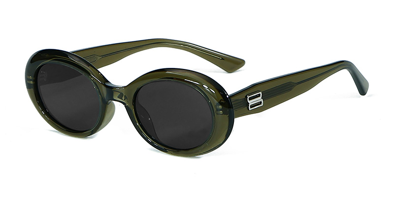 58250 Small Round Frame Metal Strip Decoration TR90 Polarized Sunglasses With Acetate Temple