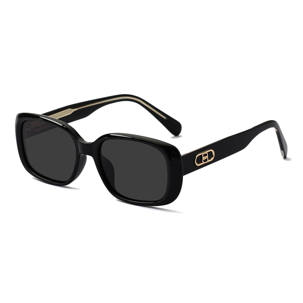 58243 Square Frame TR90 Acetate Temple Polarized Sunglasses With Paperclip Decoration