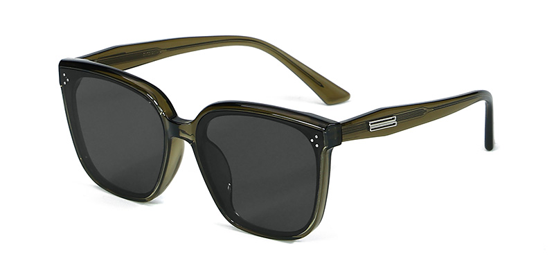 58249 Square Metal Strip Decoration TR90 Polarized  Sunglasses With Acetate Temple