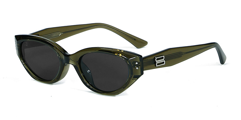 58251 Cat-Eye Frames Metal Strip Decoration TR90  Polarized Sunglasses With Acetate Temple