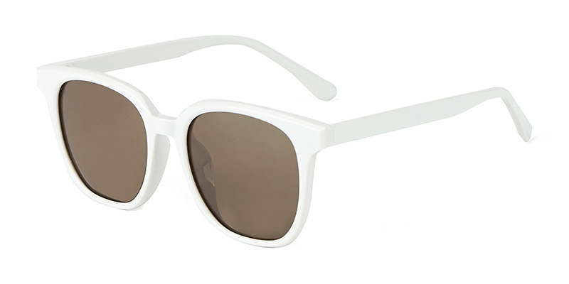 58263 Clean Sophisticated Texture Square Frame TR90 Polarized Sunglasses With Acetate Temple