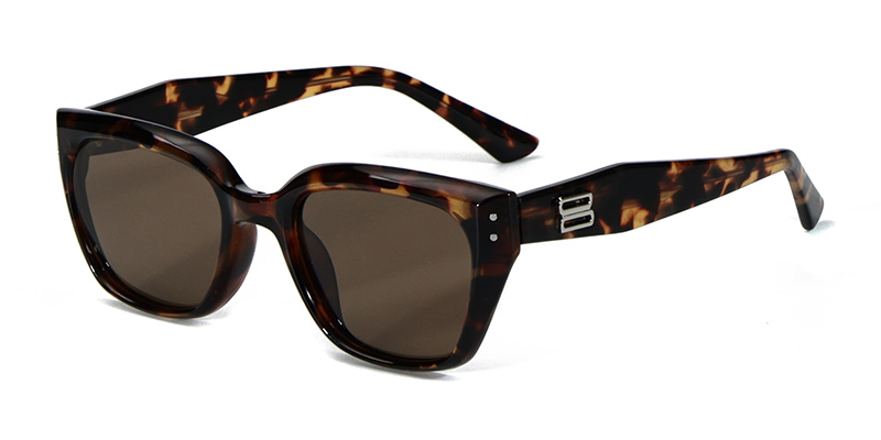 58257 Cat-Eye Frame TR90 Acetate Temple Polarized Sunglasses With Long Strip Decoration