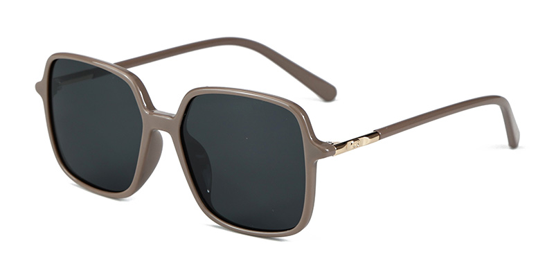 58262 Large Square Metal Decoration TR90 Polarized Sunglasses With Acetate Temple