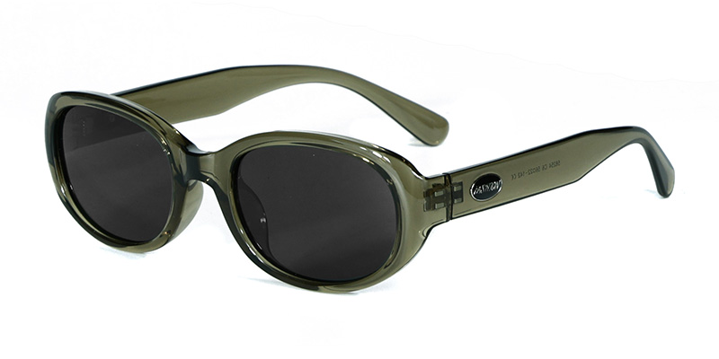 58254 Small Ellipse TR90 Polarized Sunglasses  With Crystal Gel Logo